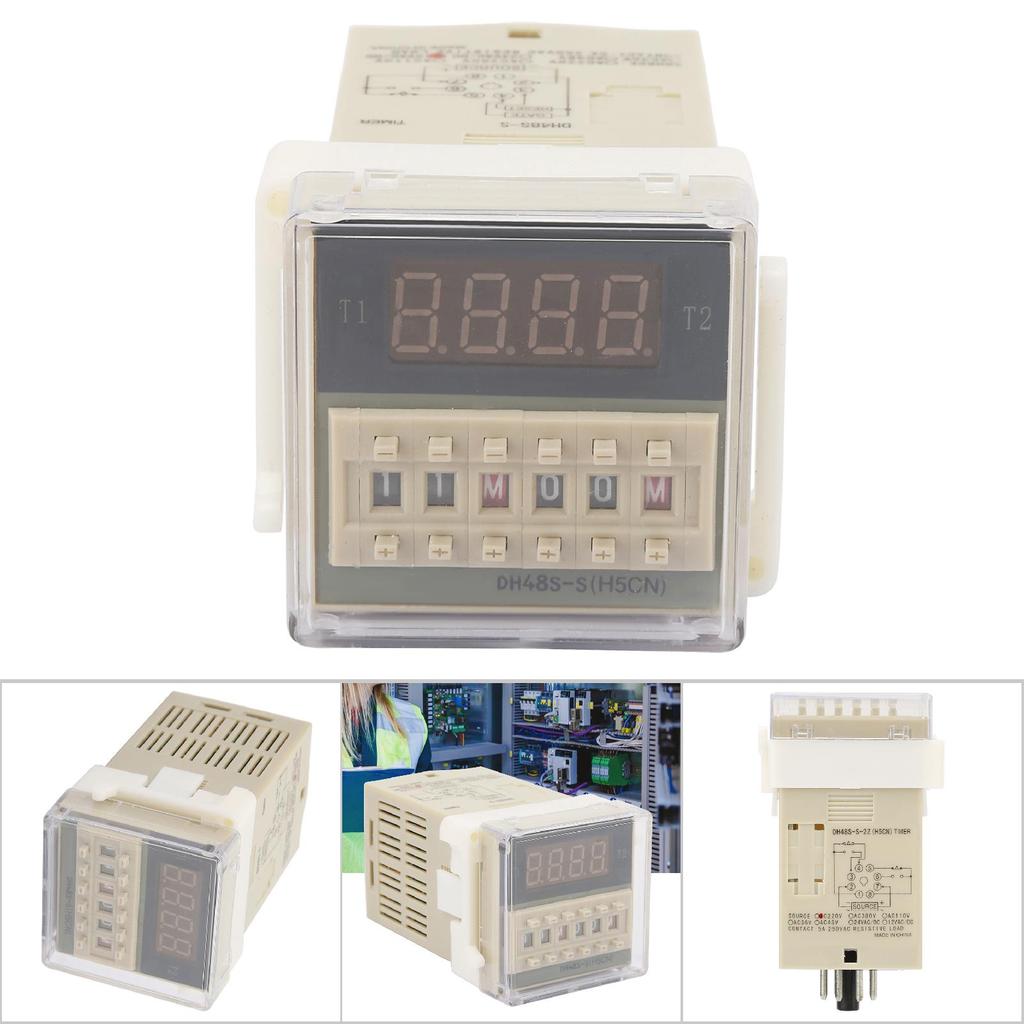 O111ROM DH48s s2Z Durable LCD Display Time Timer Delay Relay 8 Pins 0.1S99H (220VAC)