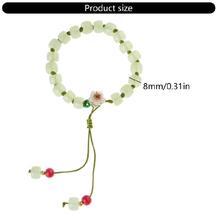 Elegant Round Jade Korean Bracelets White Color Peach Blossom Party Gifts Girls