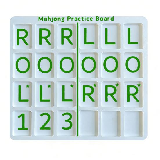 Portable Mahjong Practice Board 3D Printed Mahjong Solo Training Tool American Mahjong Strategy Aid Lightweight Mahjong Players Practice Tools зелёный