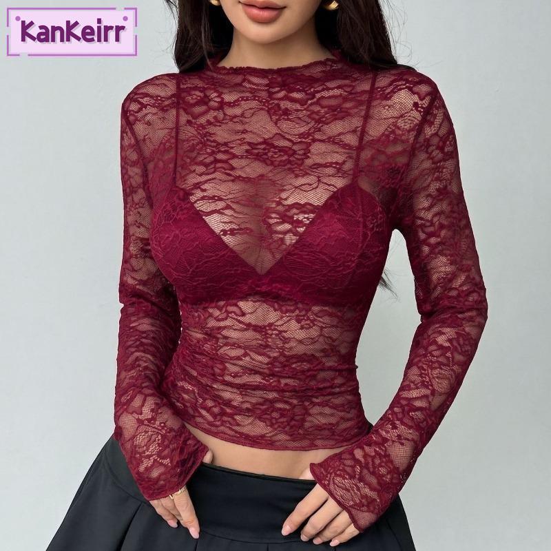 Kankeirr Women's Fashion Spring Autumn Long Sleeve Stand-up collar Casual Blouses & Shirts
