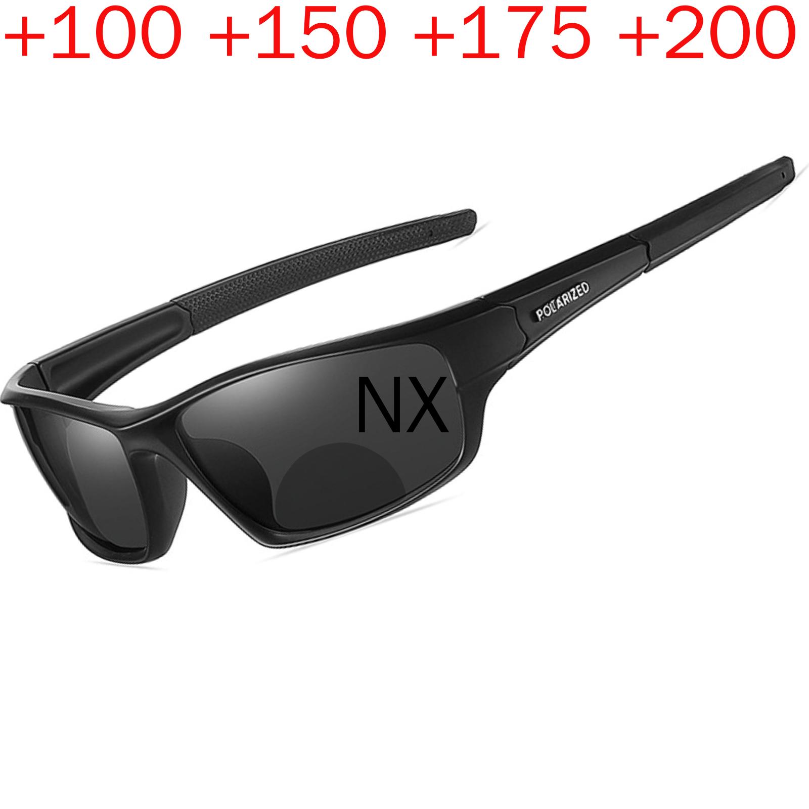 

Lightweight Bifocal Reading Sunglasses Men Wrap Around Design UV 400 Protection Outdoor Sun Reader Driving Sunglasses NX +400 чорний