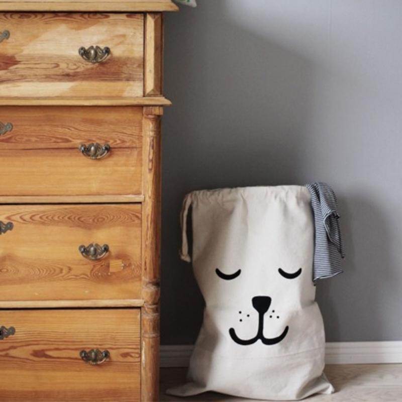 Portable Kids Room Cloth Organizers Bag Sturdy Canvas Materials Toy Storage Solution