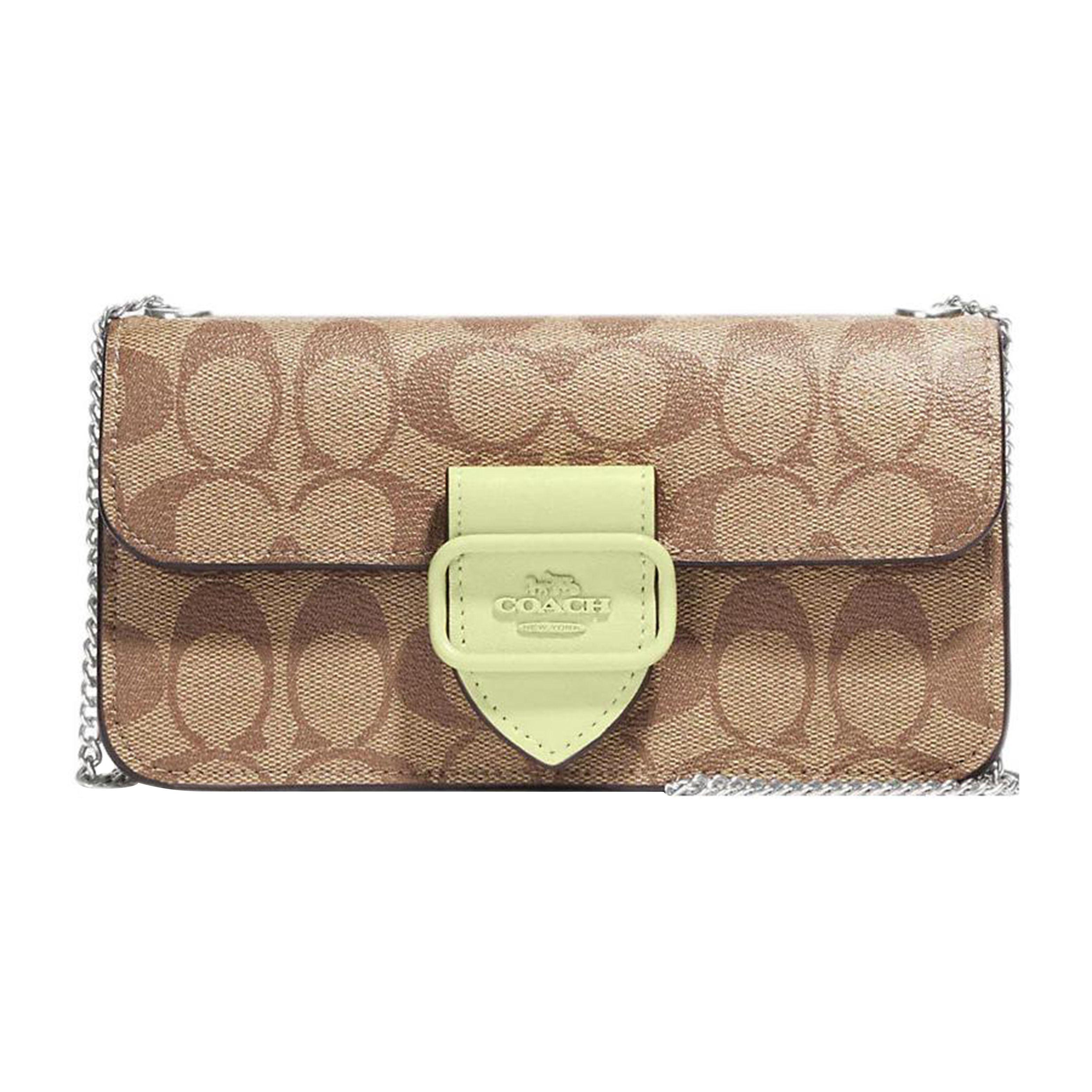 Coach Morgan 20 Letter Logo Classic Monogram Flap Snap Canvas And Leather Crossbody Bag Small Women crossbody bag Brown CK438-SVUFH Basic Set (Bag+Dust Bag)