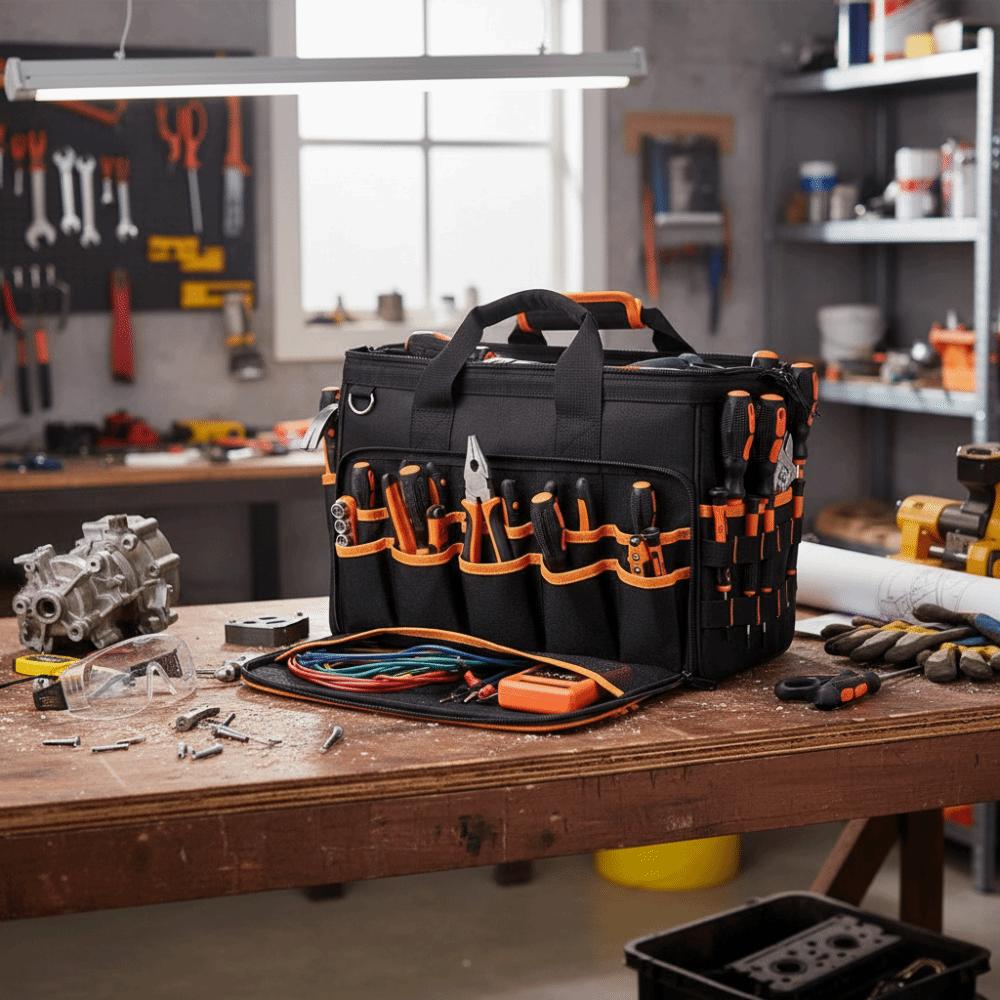 46-Pocket Design Electrician Tool Bag Large Capacity Power Tool Bag  Professional Use