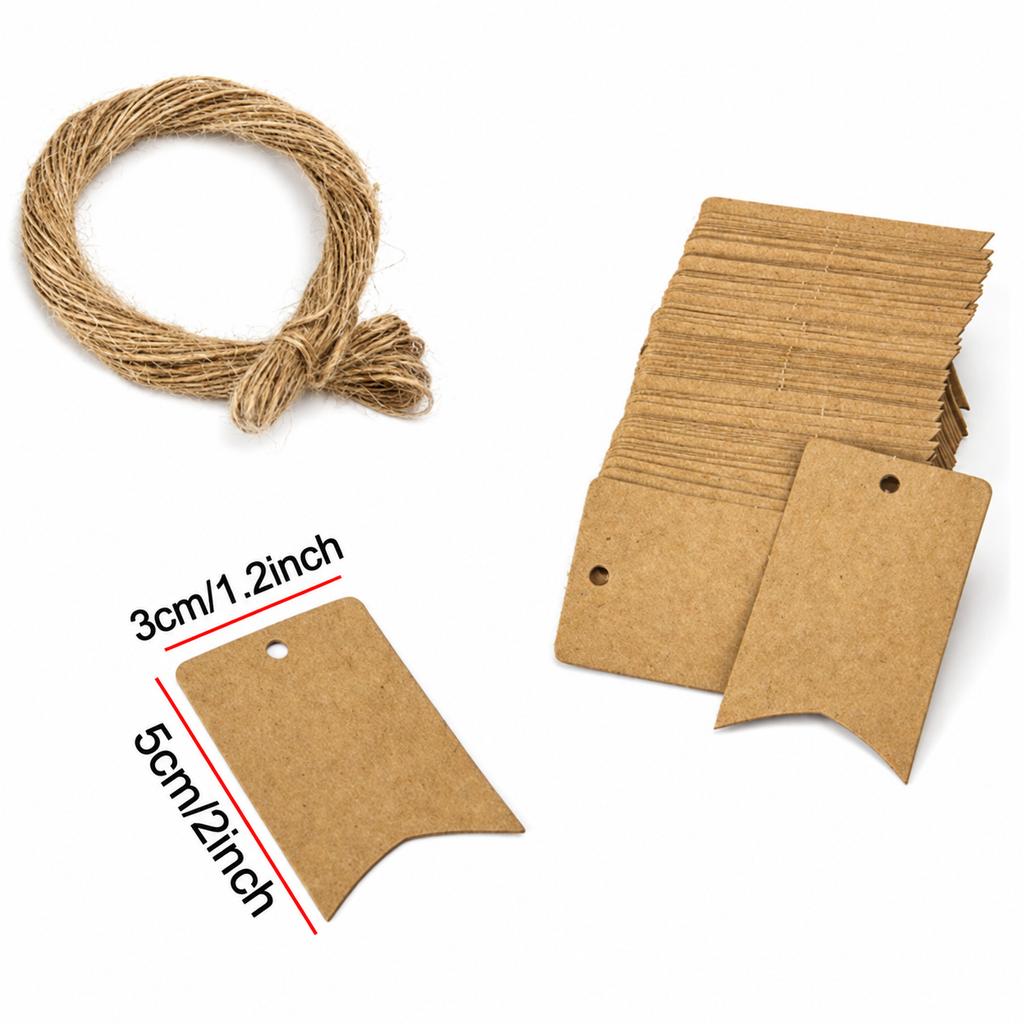 Kraft Paper Wavy Edge Hang Tags with Twine