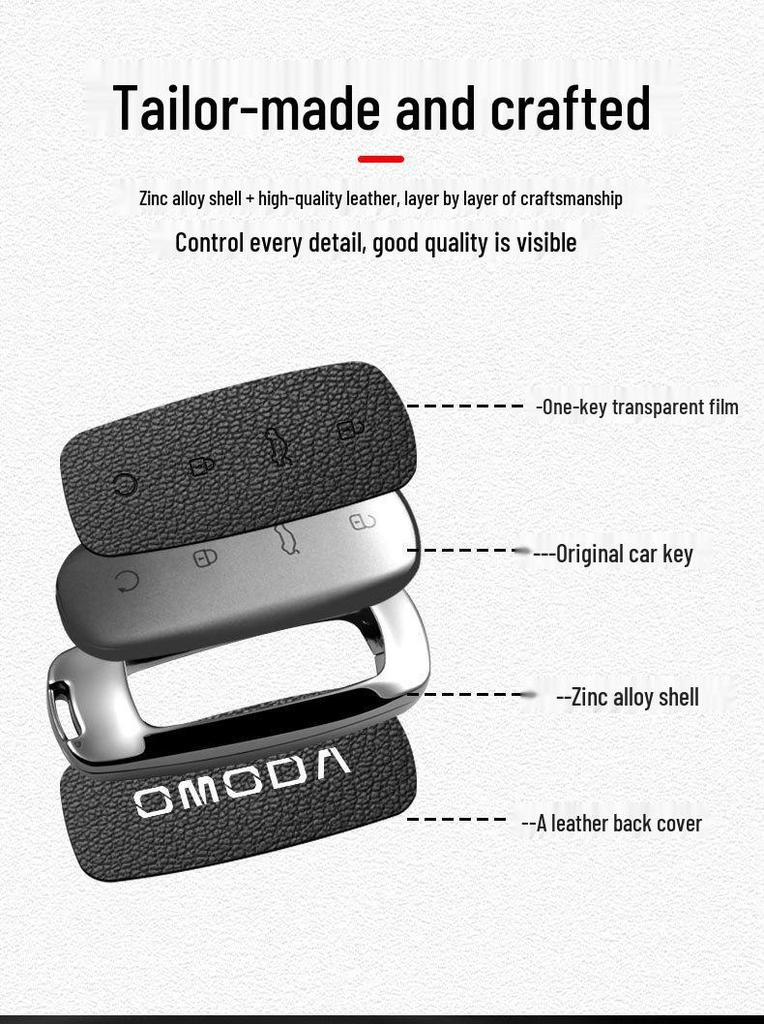 Chery Omoda 5 Key Case: Metal Shell & Anti-Lost Buckle