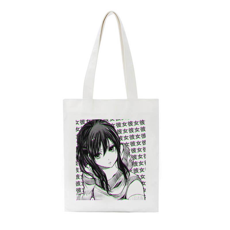 Japanese Y2K Anime Canvas Bag Casual Harajuku Shopper Bag Punk Kawaii Women Bag New Large-capacity Ulzzang Women Shoulder Bags