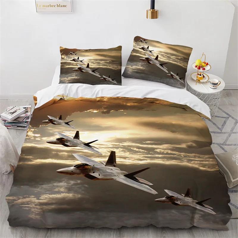 Airplane Duvet Cover King Queen Full Microfiber Flying Plane Bedding Set Aircraft Sky Print Comforter Cover For Kids Boys Girls