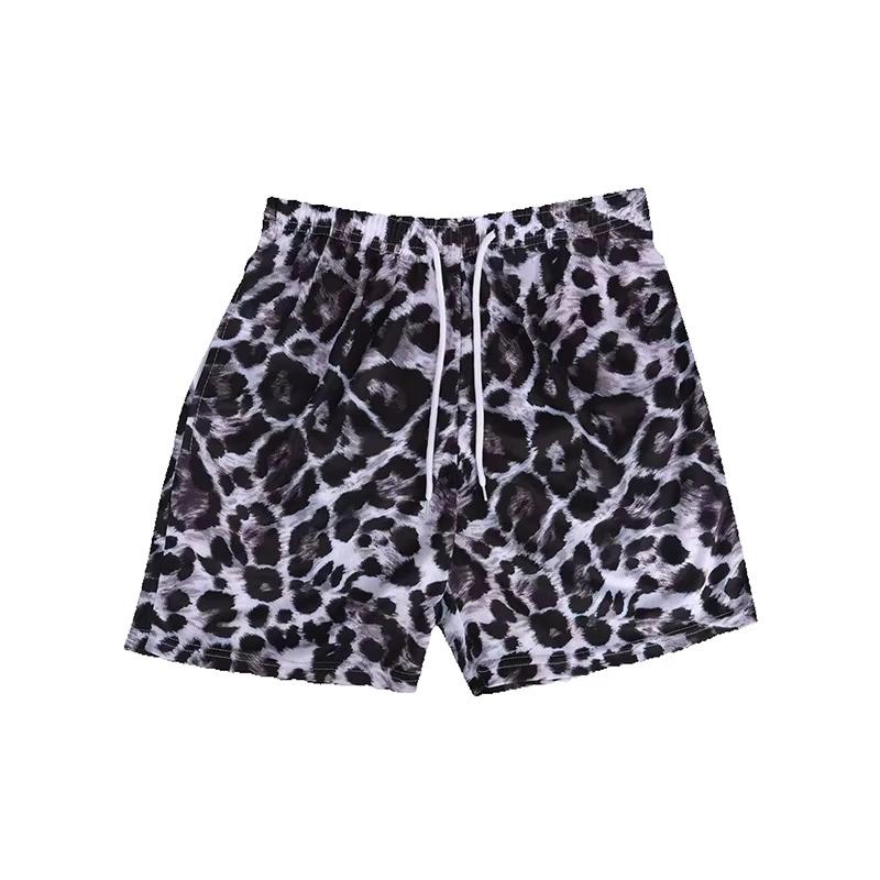 Shorts Feuer Flamme Leopard Leo Donner Blume 3D Druck Training Muay Thai Kickboxen Boxen MMA Unisex Fitnessstudio Fitness Workout Schnelltrocknend Elastischer Bund