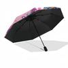 1pc Unicorn Fantasy Flowers Pink Background Umbrella with Plastic Handle,Suitable for All Seasons Home Travel Outdoor Umbrellaptys31095