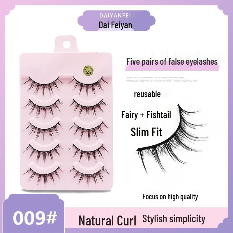 

Fairy Long Style Fishtail False Eyelashes - 5 Pairs (009 A-Type)