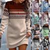 JPNTKY Fashion Autumn Winter Long Sleeve O-Neck Casual Dresses