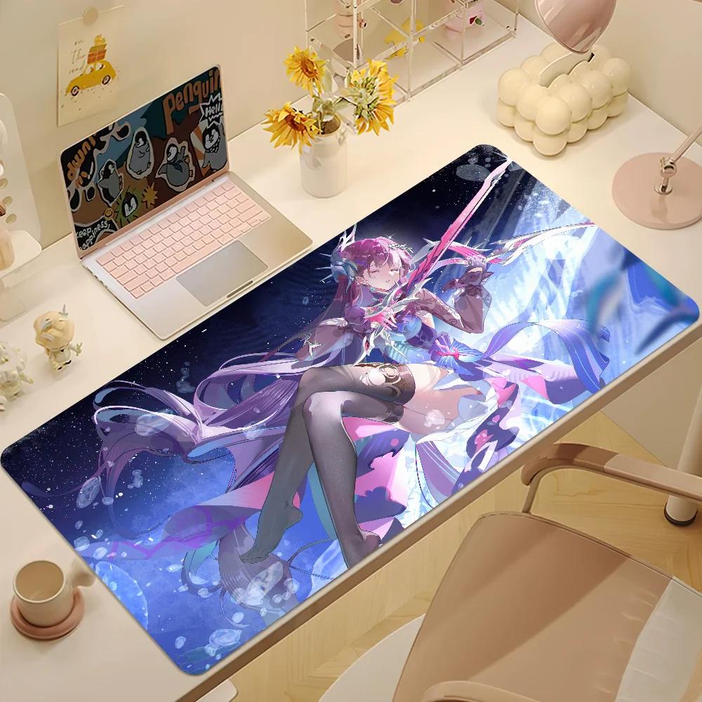 Hysilens Honkai Star Rail Mouse Pad Desk Mat Large Nonslip Antifray Keyboard Ergonomic Office Rubber PC Home Custom