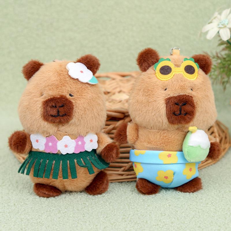 Plush Keychain Capibala Cute Cartoon Animal Girls Schoolbag Decorative Pendant