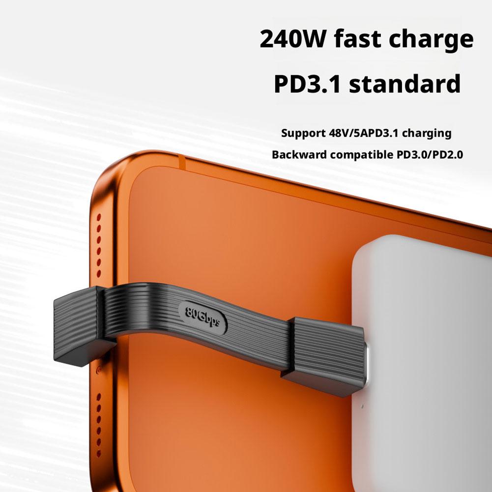 For Type-C Elbow Short Cable Portable Type-C TO Type-C Fast Charging Cable Data Transfer Cable For Laptops Phones