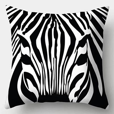 Home Decor Black White Animal Pattern Throw Pillow Covers Pattern Cushion Cover Suitable for Sofa Bedroom Car Pillow Cover