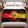 racing club de lens Printed Flannel Blanket Custom Name Text Soft Warm Throw For Bedroom Holiday Gift
