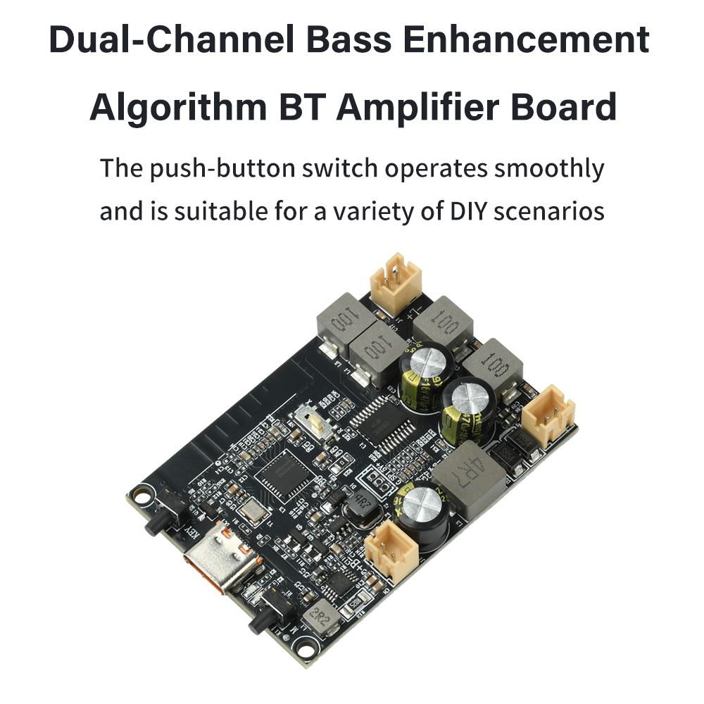 DC 5V TWS Bluetooth Amplifier Module 2*10W 2.0 Stereo Bass Boost Algorithm Audio Power Amplifier Board Type-C with PH2.0 port