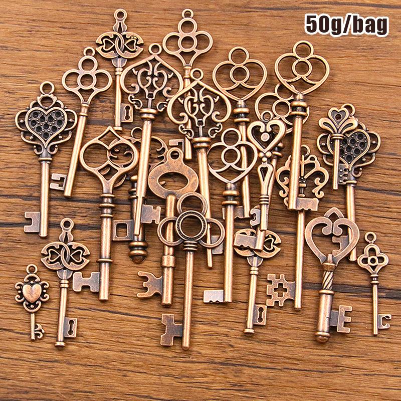 50G/Pack Key Charms Bracelets Necklace Craft Metal Pendant For Jewelry Making Diy Supplies Small Business Supplies