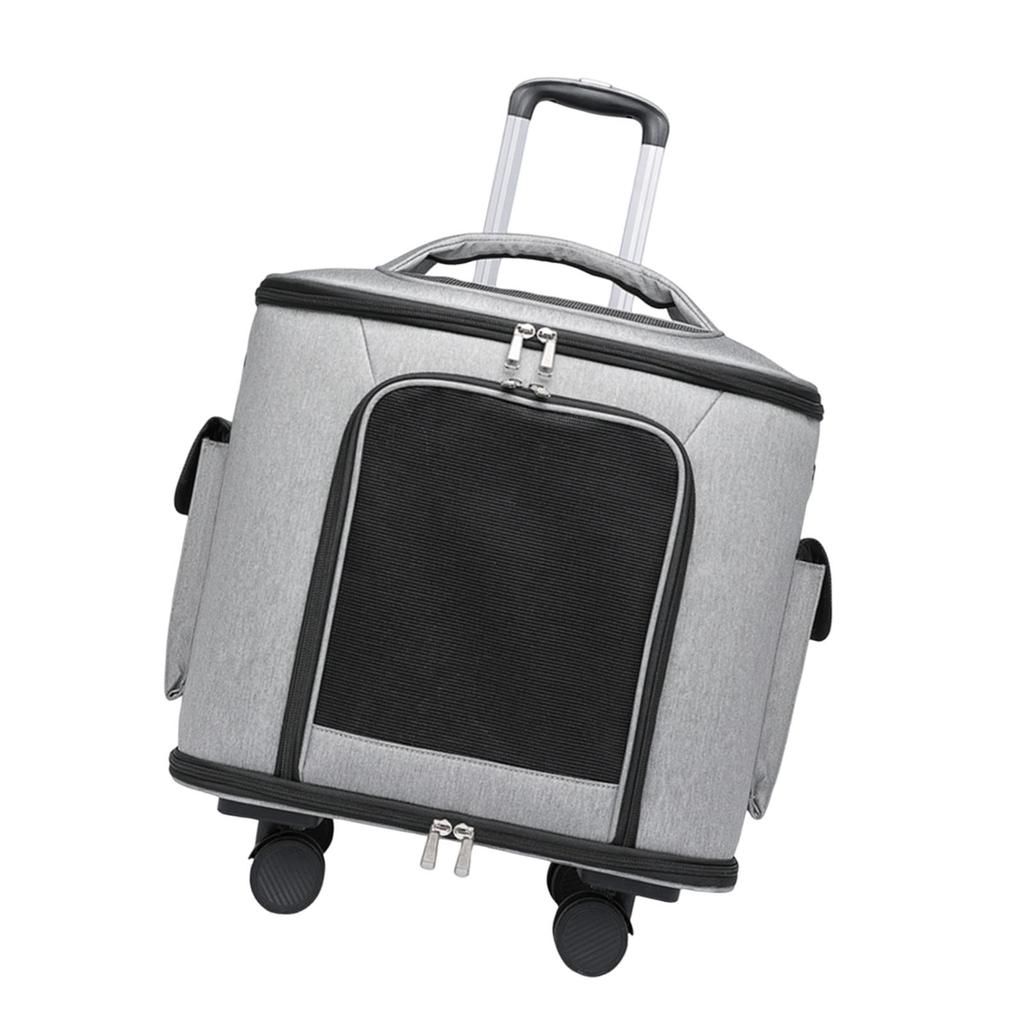 Rolling Cat Carrier Pet Rolling Carrier Retractable Handle Breathable Carrying Bag Trolley Case Handbag for Small Dogs,