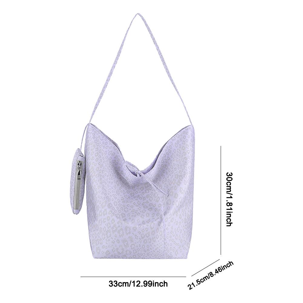 

Women Simple Shoulder Bag Oxford Cloth All-Match Tote Handbag Slouchy Tote Bag Commute Bag with Matching Clutch фіолетовий