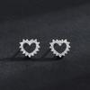 Korean Style Heart-Shaped Stud Earrings: Elegant, Fashionable, Versatile Ear Jewelry for Women