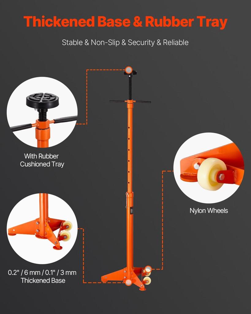 Underhoist Support Stand 3/4Ton Capacity Under Hoist Jack Stand Two Wheels