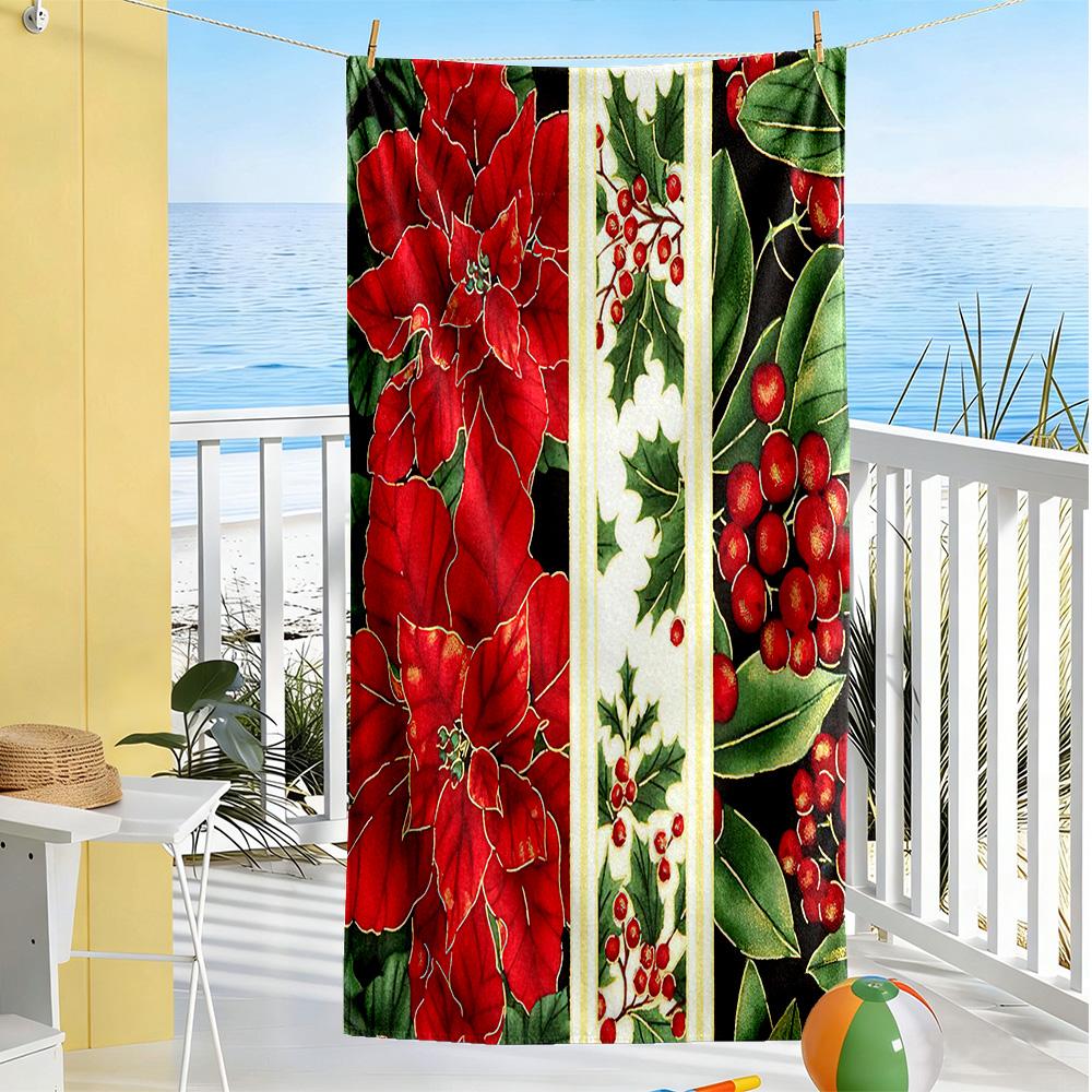 Christmas Beach Towel Super Soft Microfiber Quickdry Fabric Comfortable Lightweight