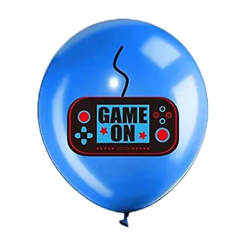 Blue Game On Theme Balloons Video Game Controller Latex Ballon Happy Boys Game Birthday Party Kids Favors Gamer Level Up Balon