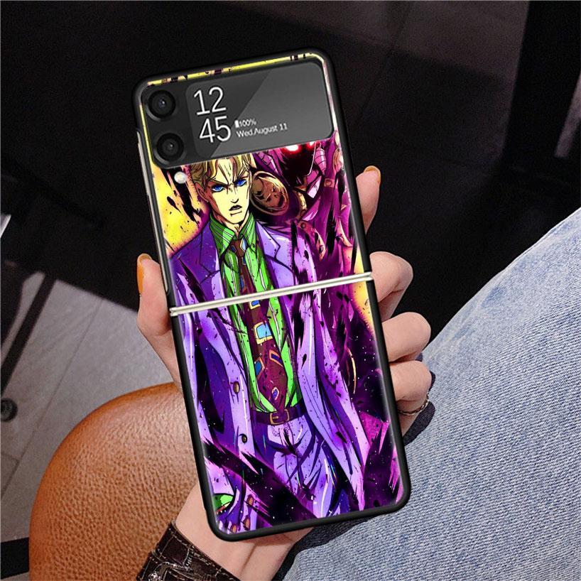 JoJo Kira Yoshikage Killer Queen Phone Case For Samsung Z Flip 7 6 5 4 3 Galaxy ZFlip7 ZFlip6 ZFlip5 ZFlip4 ZFlip3 5G Print Cove