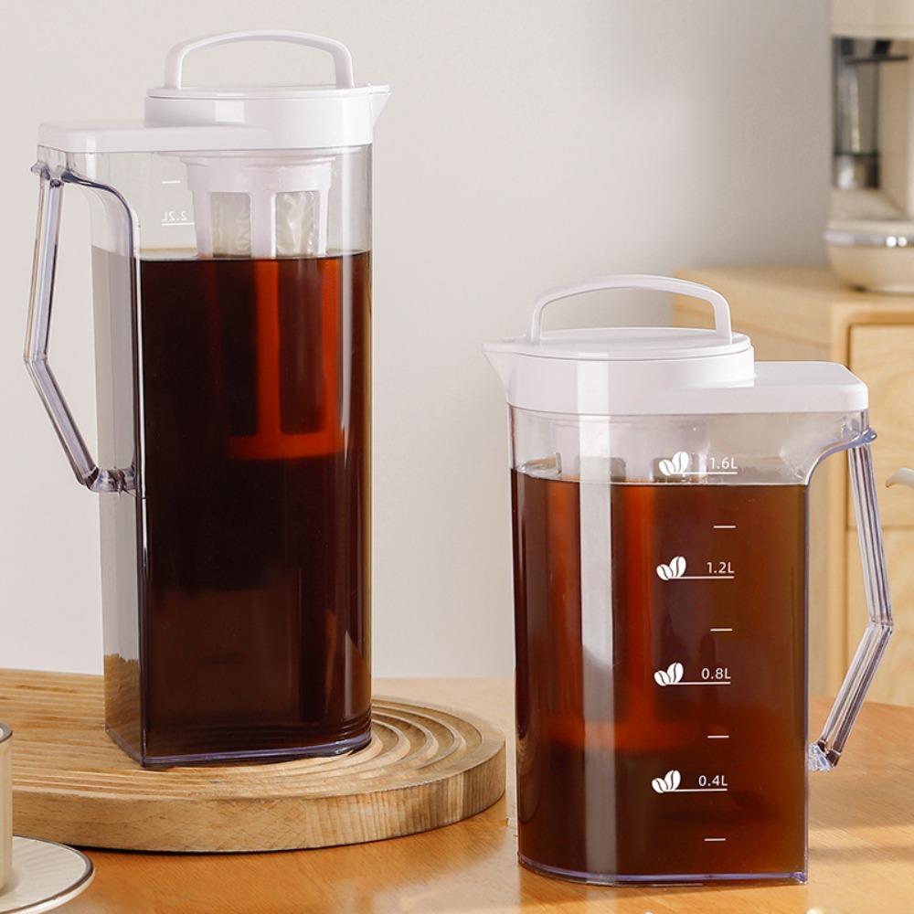 Cafetière Cold Brew Grande Capacité Scellée Anti-fuite Cafetière Cold Brew avec Filtre Pichet Transparent à Eau Froide Réfrigérateur