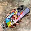 G-Gabbys Dollhouse Cartoon Plating Phone Case For Iphone 16 17 Pro Max Air 16E 14 15 Plus 12 13 Mini Anti-Fall Airabag Cover