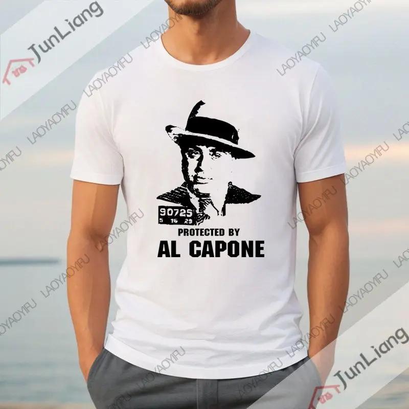 T-shirt da uomo Al Capone manica corta girocollo T-shirt gangster Mafia estiva alla moda comoda e vestibilità ampia