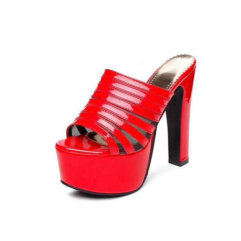 Fashion Sexy Slippers Women Platform Black White Extreme High Heels Slides Luxury Summer Mules Shoes Ladies Flip Flops Large Size 48