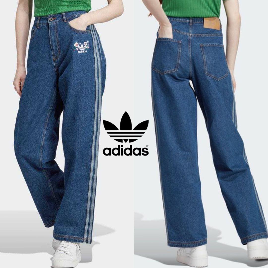 

[Б/У] Чрезвычайно редкие, распроданные джинсы Adidas Three Stripes, темно-синие, небесно-голубые, светло-голубые, размер S