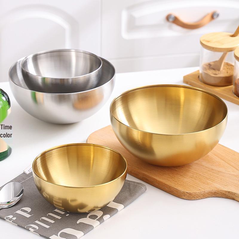 304 Stainless Steel Brushed Salad Bowl - Versatile for Cooking, Mixing, and Serving