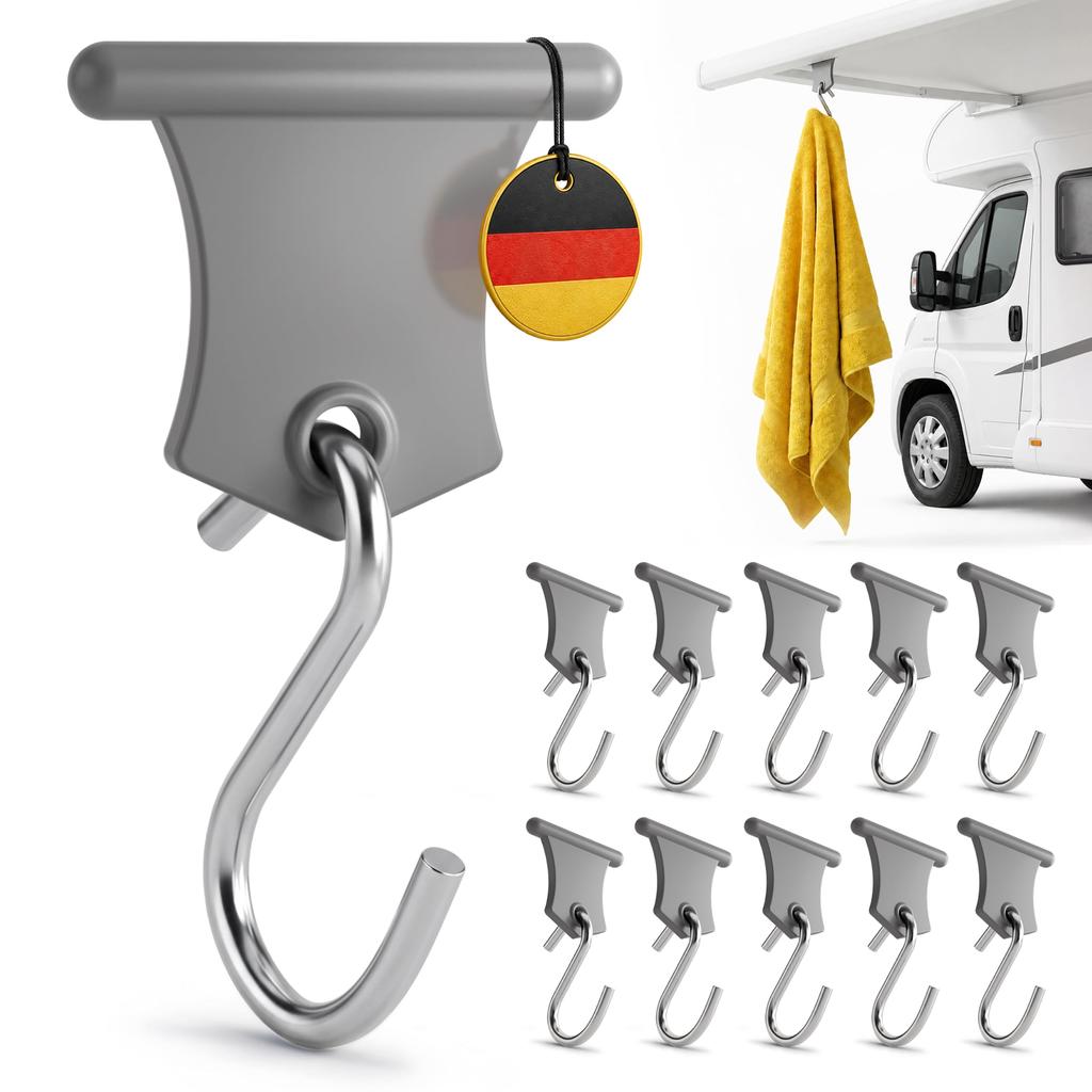 6/10/20pcs Piping Strip Hooks Awning Hooks for Caravan Motorhome Camping Organizer