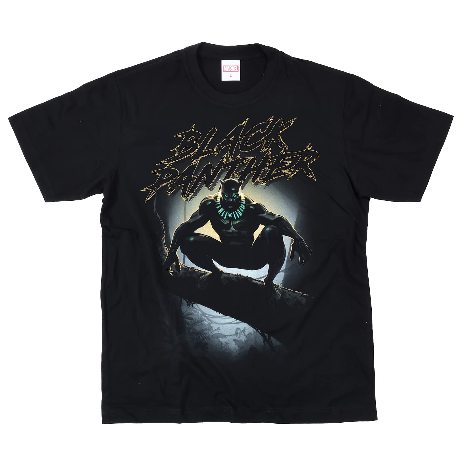 

EVERSOUL Marvel T-Shirt, Short Sleeve, Black Panther, Avengers, Iron Man, Venom, Hulk, Movie Gift, Men s, Black, XL [Parallel Import]