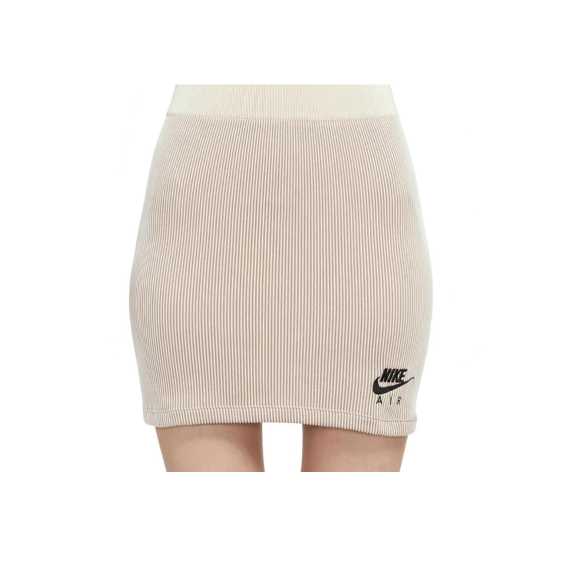 

Nike Air Sportswear Solid Color Mid-Rise Ribbed Casual Skirt Women skirts Off-White CZ9343-113 M