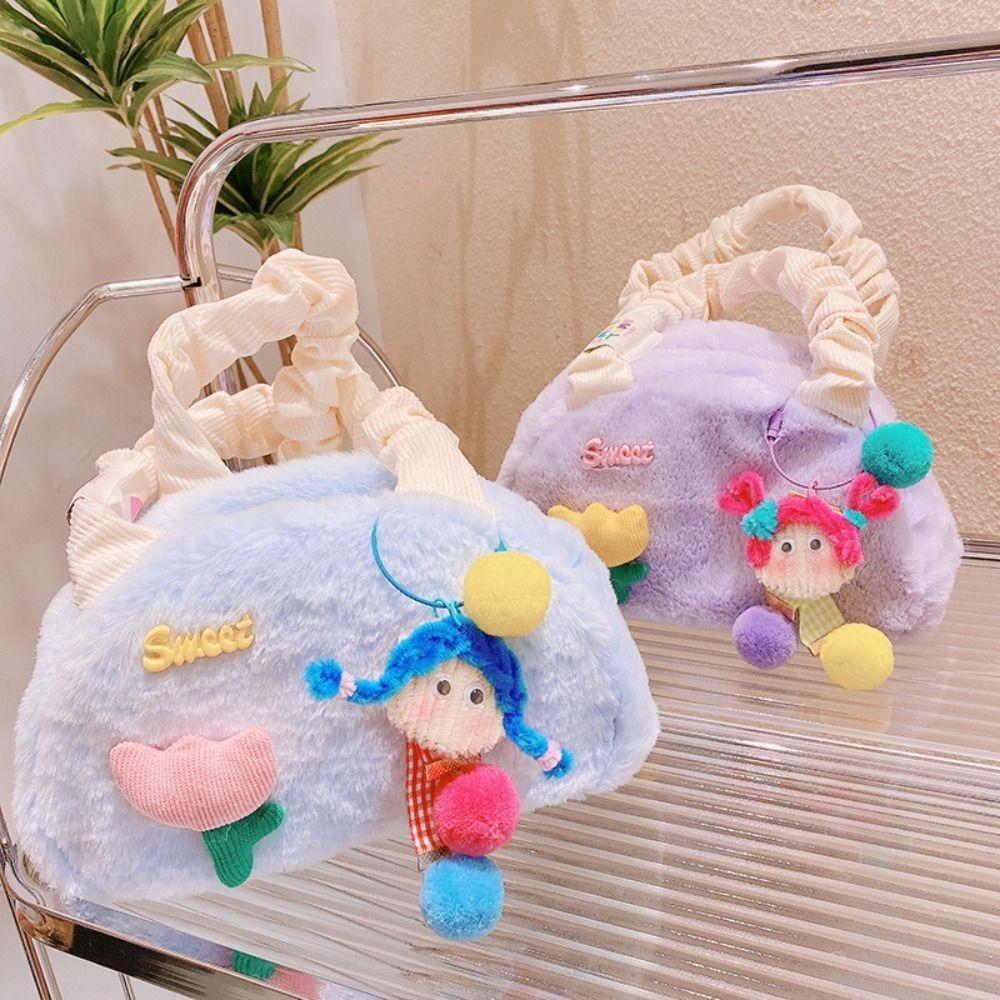 

Plush Stuffed Y2K Colorful Keyring Chenille Stems Plush Ball Bag Pendant Backpack Decor