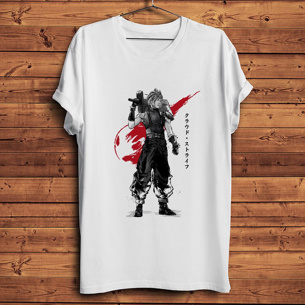 Ink Swordsman Cloud Strife Warrior,Funny Manga T-Shirt,homme White Casual Short Sleeve Tshirt,A