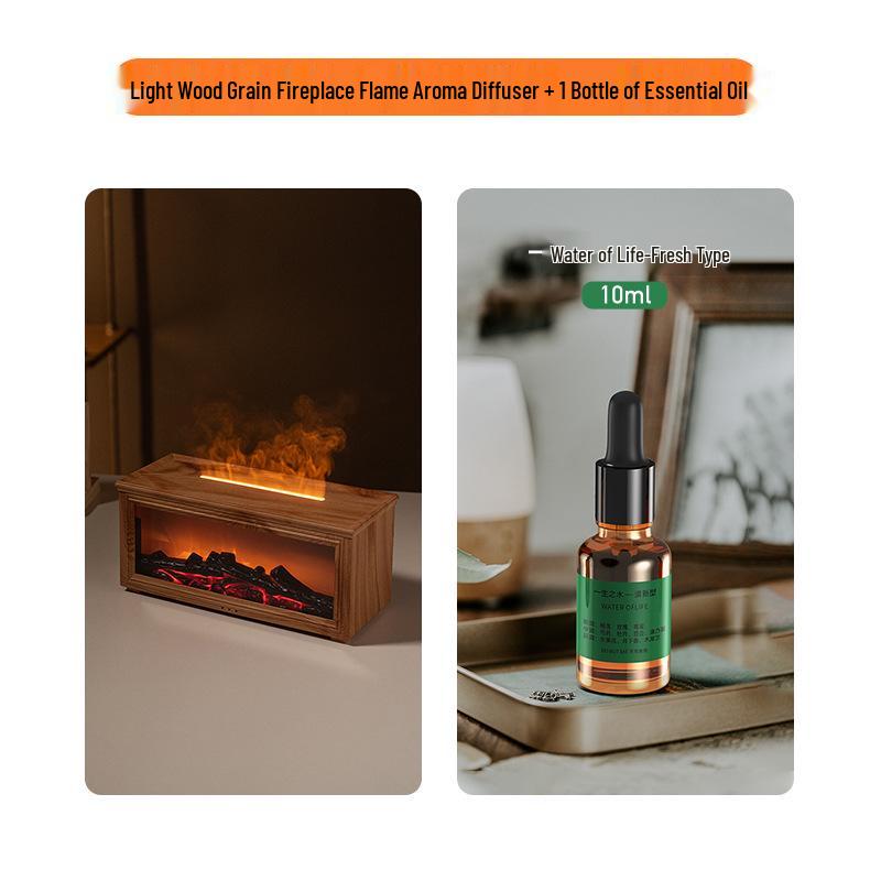3D Aroma Diffuser & Fireplace Humidifier with Remote Control - Seven-Color LED Display