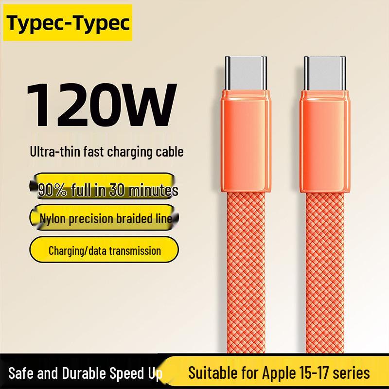 Double Type-C 120W Fast Charging Cable for Apple, Huawei, Xiaomi Laptops and More