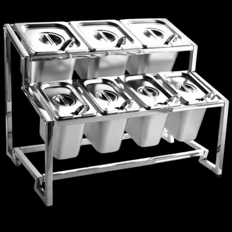 Commercial Double-Layer Slanted Gastronorm Pan Rack Set