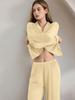 European Style Women's Autumn/Winter Pajama Set: Casual Long Sleeve Cardigan & Pants Homewear