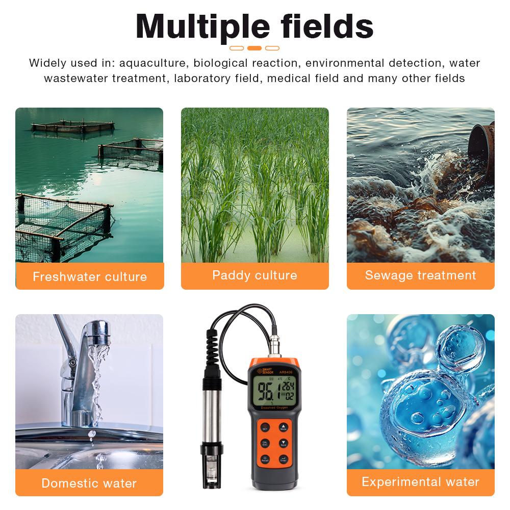 Aquaculture DO Tester 0-30mg/L Digital Dissolved Oxygen Meter Water Quality Tester Measuring Range Oxygen Contents Detector