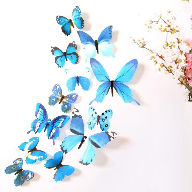 

12шт 3D наклейки на стену с бабочками украшения для дома 12pcs/set