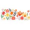 Watercolor Flower Pattern Window Sticker, Transparent Electrostatic Adhesion Glass Decal, Waterproof Scratch-Resistant Decorative Film