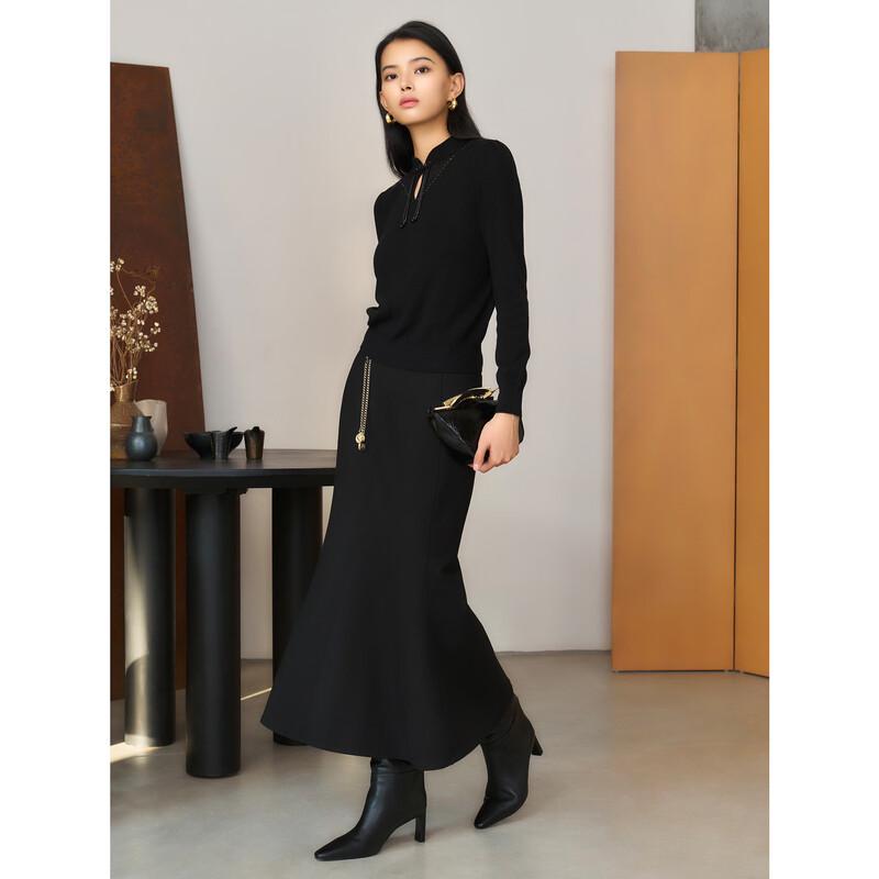 JUZUI Women's New Chinese Style Button Wool Knit Sweater 24 Winter