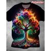 T-shirt Cool à Motif Dessin Animé Coloré Pour Hommes Horloge Magicien Impression 3D Manches Courtes T-shirts d'Été Street Style Amples T-shirts à Col Rond